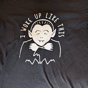 Black "I Woke Up Like This" Vampire L Tee Snorgtees
